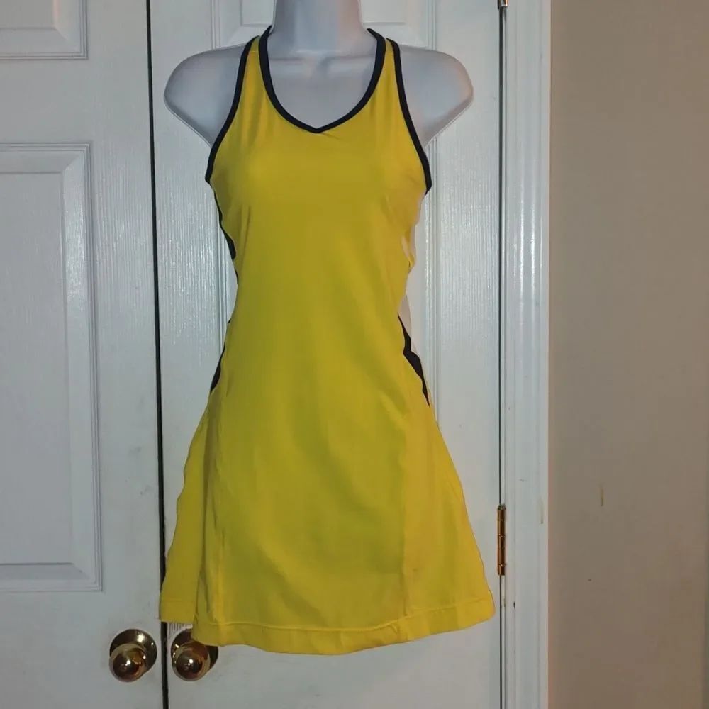 Fila Heritage Racerback tennis yellow navy Dress Sz XS NWT